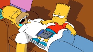 Sleepy Homer and Bart