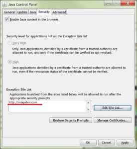 Java Security Settings